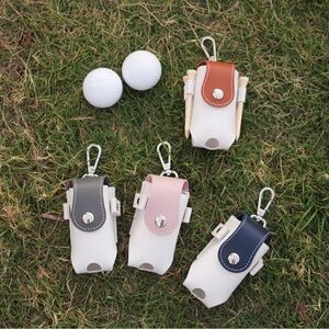 PU Leather Golf Ball and Tea Holder Clip On
